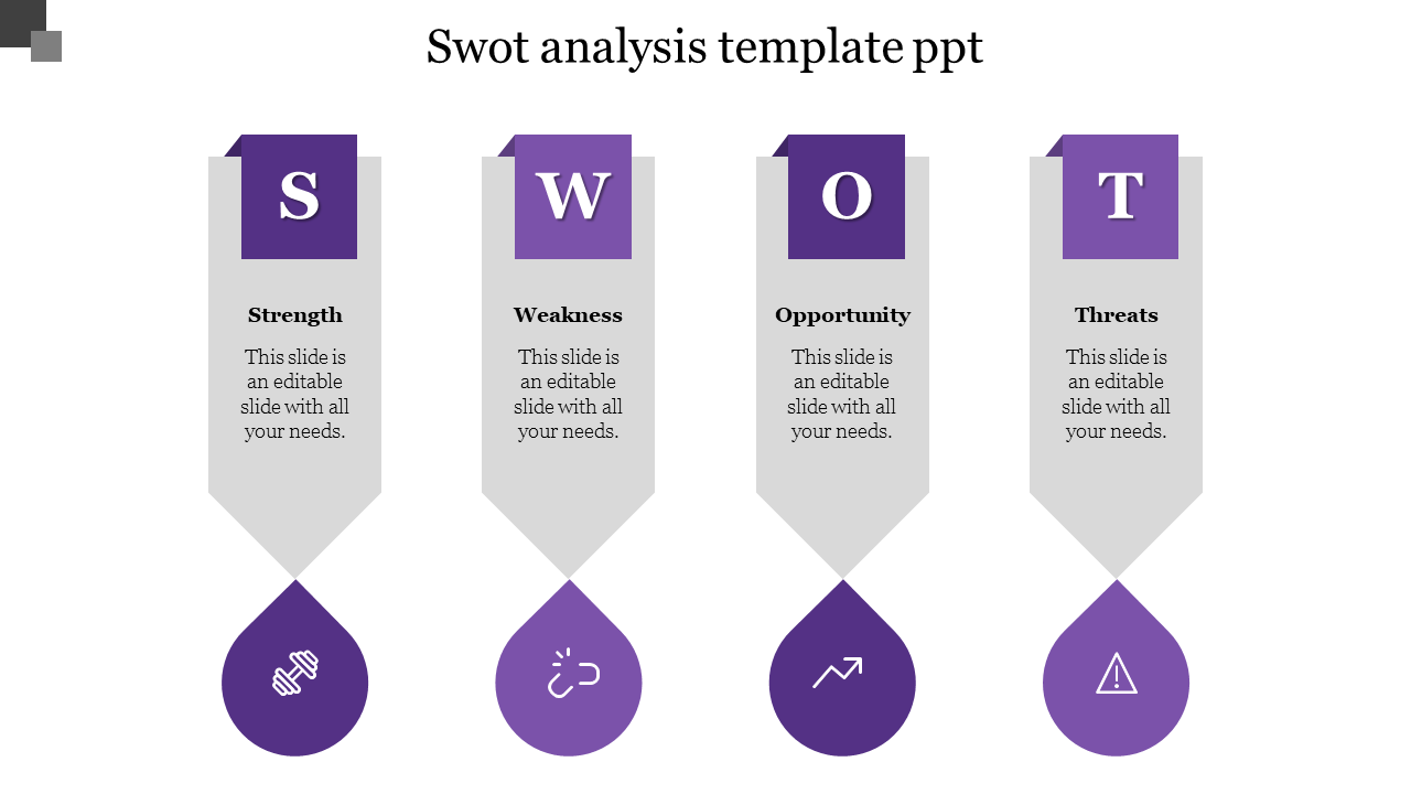 Free - Innovative SWOT Analysis Template PPT With Four Nodes